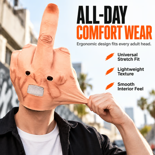Humorous Middle Finger Latex Mask