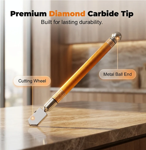 🔧💎 Pro Diamond Glass Cutter – Alloy Handle, Tungsten Wheel – Perfect Score! 🔥