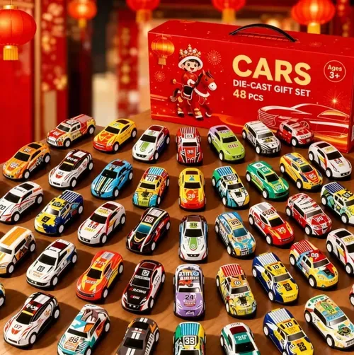 Foldable Toy Garage Playset with 48 Mini Race Cars