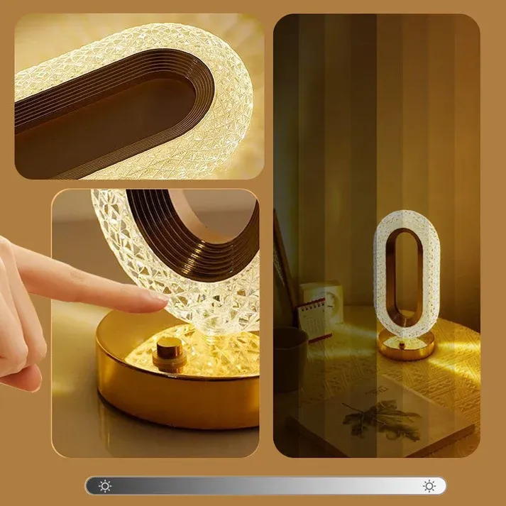 Rechargeable Luxury Crystal LED Night Light Lamp