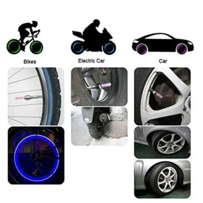 Bike Motorcycle LED Tire Valve Stem Light