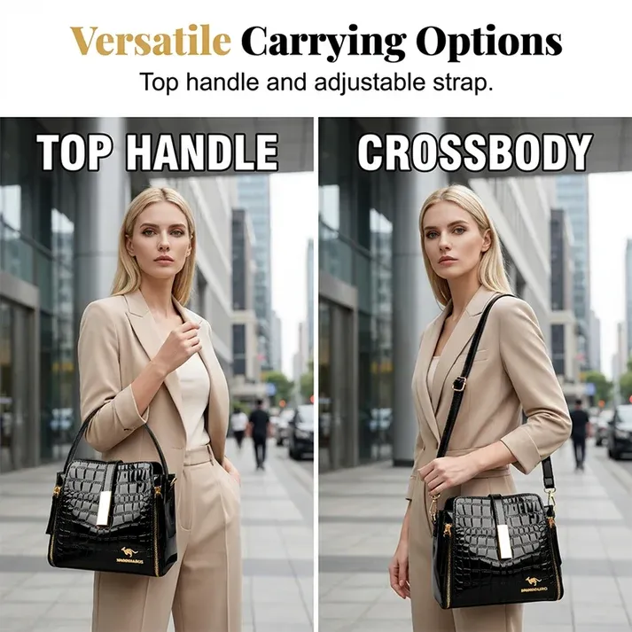 🏆LAST DAY SALE 50% OFF🔥Glossy Crocodile Pattern Women's Handbag