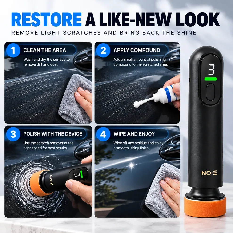 Cordless Car Polisher Waxing Machine, Portable Car Scratch Remover Paint Care Buffer