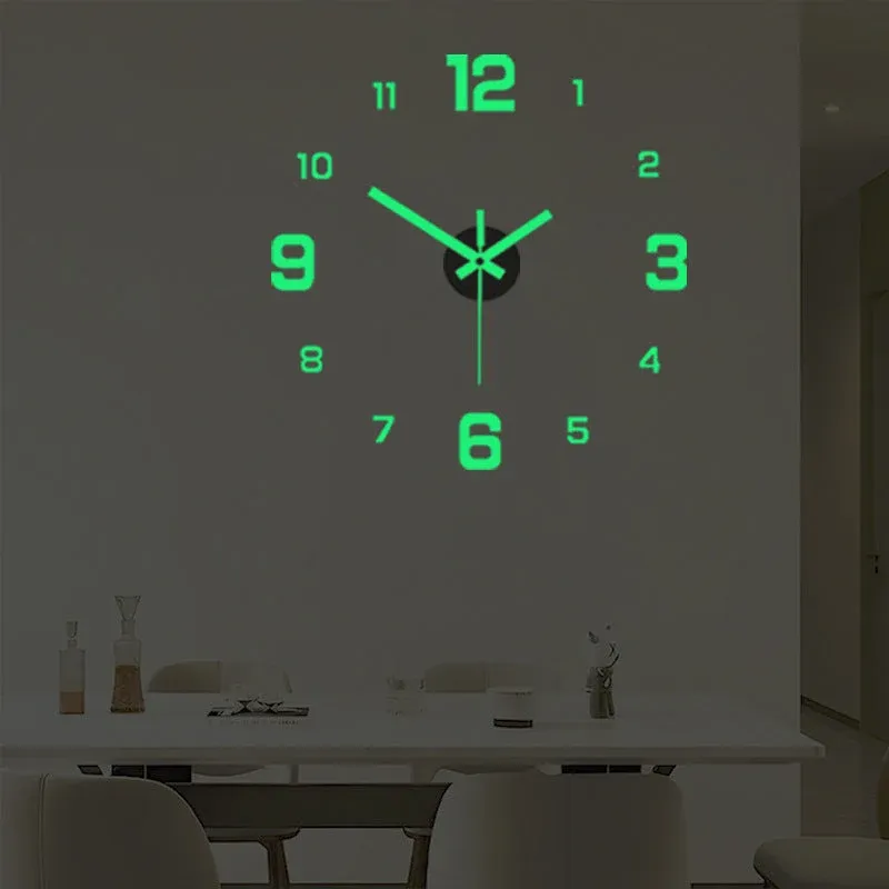 3D DIY Luminous Acrylic Wall Clock Set