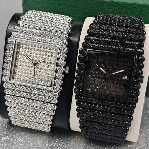 Bling Geometric Square Dial Watch