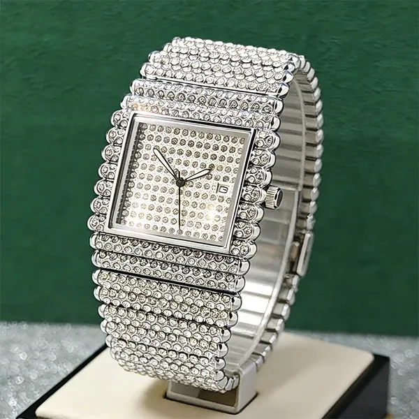 Bling Geometric Square Dial Watch