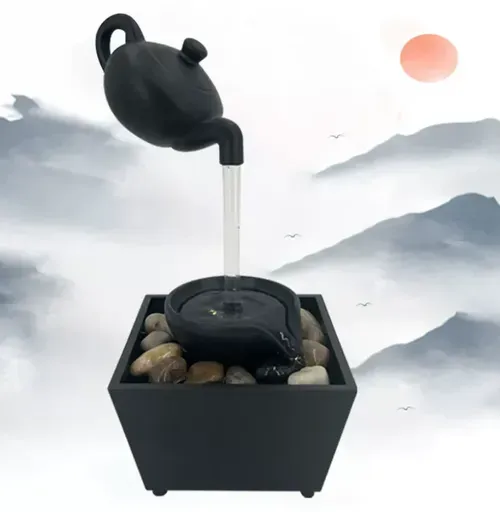🫖 Floating Illusion Teapot Water Fountain Decor – Magical Desk Art ✨