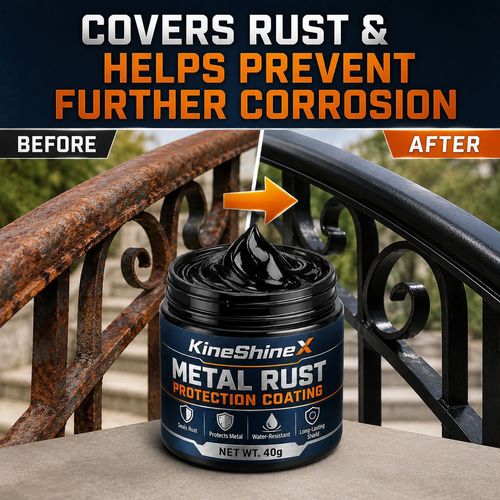 Metal Rust Protection Coating, Anti‑Corrosion Repair Paste for Iron Railings Screws Metal Tools, 40ml with Brush & Cleaning Sponge