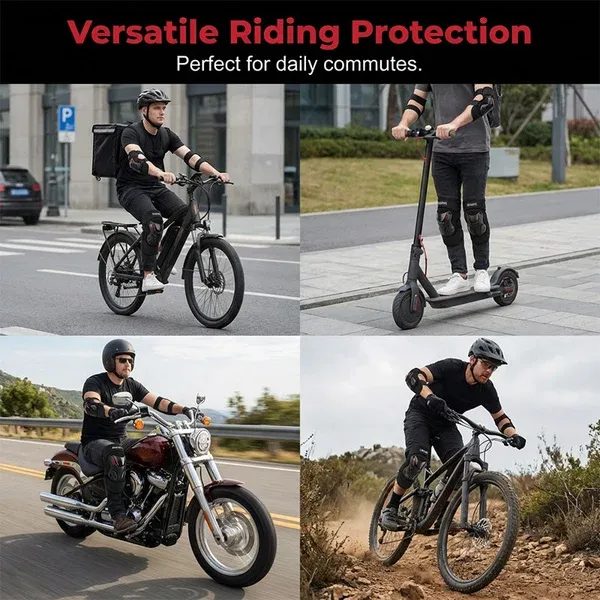 Motorcycle Knee Guards Pair, Protective Knee Pads for Motorbike Scooter Riding Anti-fall Protection