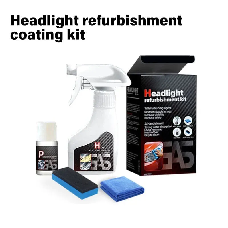 Car Headlight Restoration Kit, Headlamp Polish Set for Yellow Oxidation & Scratch Removal