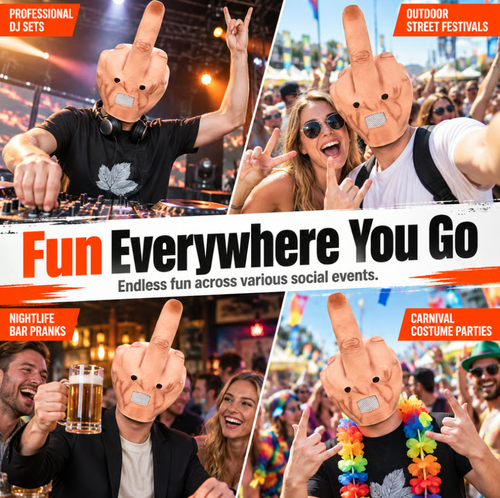 Humorous Middle Finger Latex Mask