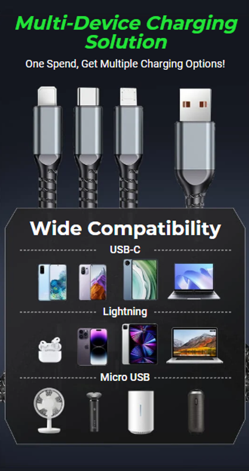 3 in 1 Charging cable