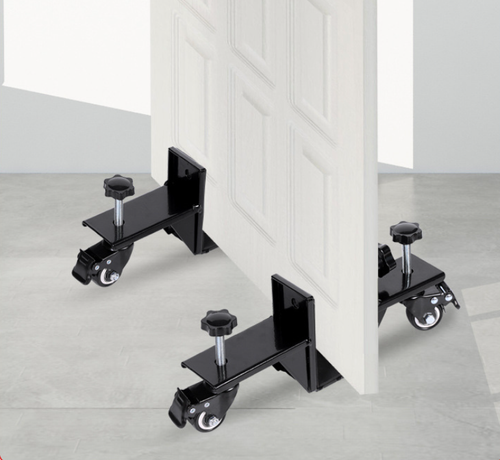Adjustable Height Board Dolly 2‑Pack, Heavy‑Duty Door Panel Mover with Swivel Caster Wheels, for Drywall, Glass, Large Sheet Material Transport