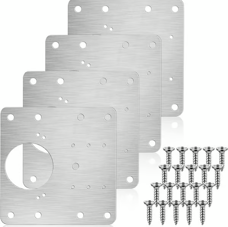 Cabinet Hinge Repair Plate with Screws