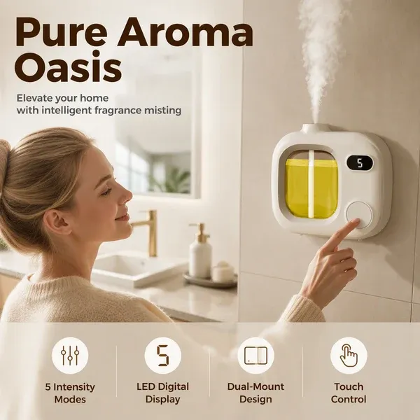 💨 Smart LED Aroma Diffuser – Adjustable Mist Control ✨
