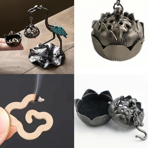 Incense Burner+Sandalwood Slices（42PCS）