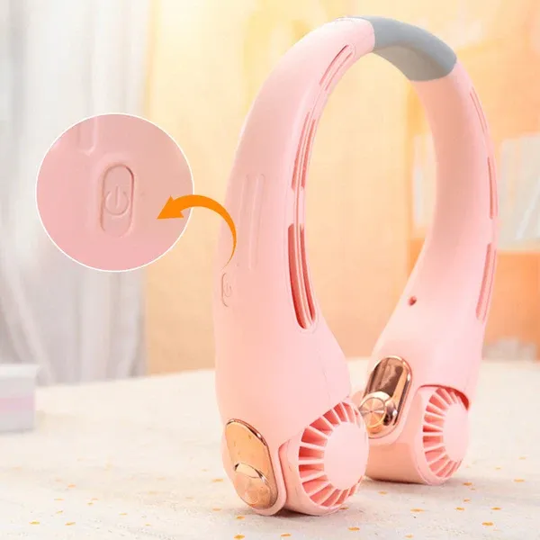 Neck Air Conditioner Fan – Ultra‑quiet, 360° rotating, 3 speeds. Hands‑free cooling, long battery