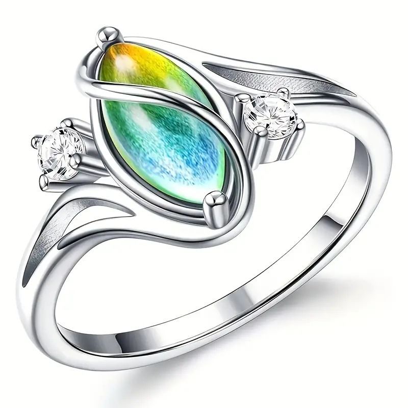 Geometric Oval Moonstone Ring with Zirconia Accents – Mystical, Sparkling & Timelessly Elegant!
