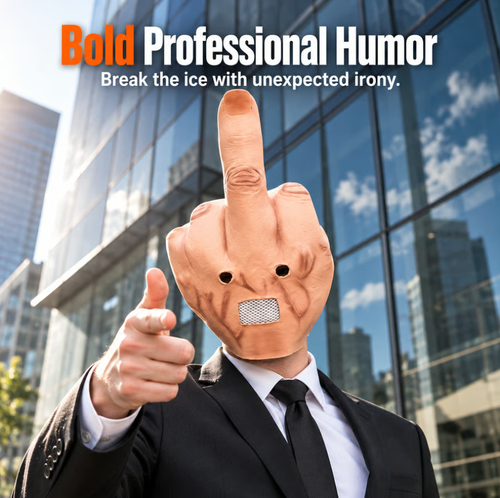 Humorous Middle Finger Latex Mask
