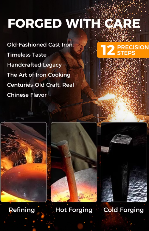 Professional-Grade Uncoated Iron Pot