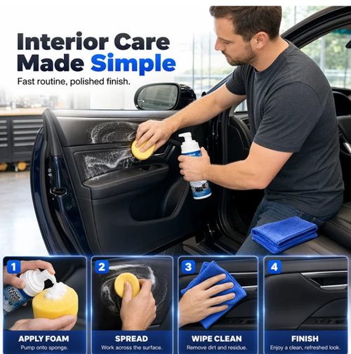 Multi-Functional Foam Cleaner for Car Interior Leather and Vinyl Restorer