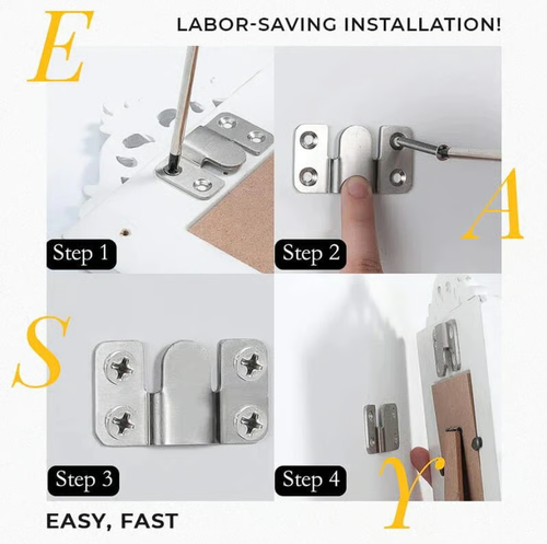 20 Pairs Stainless Steel Interlock Hanging Buckle Equipped with 80 Steel Screws