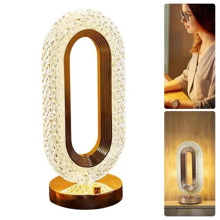 Rechargeable Luxury Crystal LED Night Light Lamp