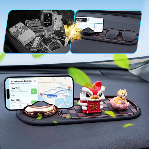 Multifunctional Car Dashboard Anti-Slip Mat, 2 in 1 Phone Holder & Temporary Parking Number Plate
