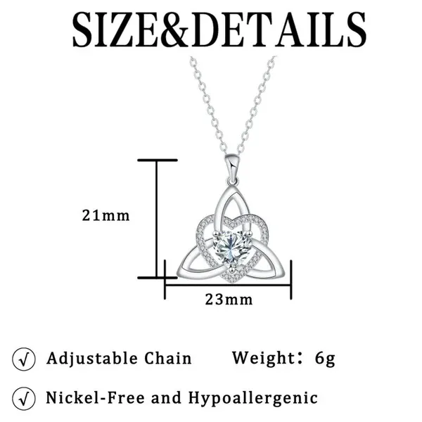 Celtic Knot Heart Pendant Necklace