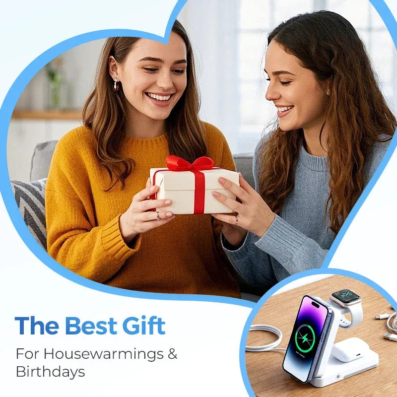 3-in-1 Foldable Magnetic Charging Stand for Everyday Devices