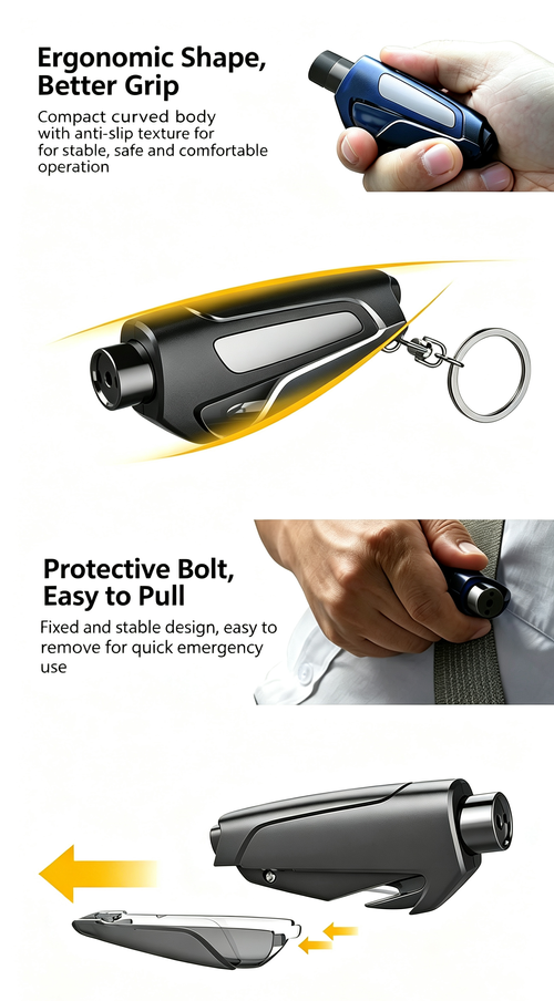 2-in-1 Emergency Window Breaker & Seatbelt Cutter