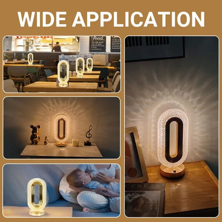 Rechargeable Luxury Crystal LED Night Light Lamp