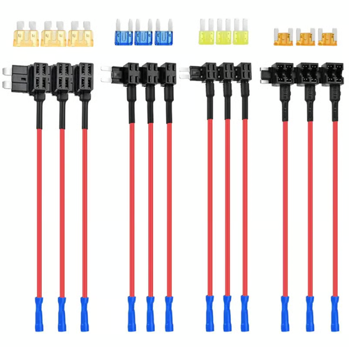 12V Add-A-Circuit Fuse Tap Kit ⚡🚗 4 Types in One Pack
