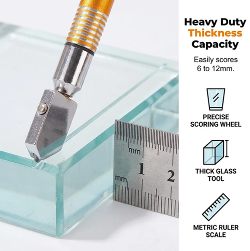 🔧💎 Pro Diamond Glass Cutter – Alloy Handle, Tungsten Wheel – Perfect Score! 🔥
