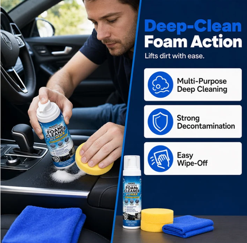 Multi-Functional Foam Cleaner for Car Interior Leather and Vinyl Restorer