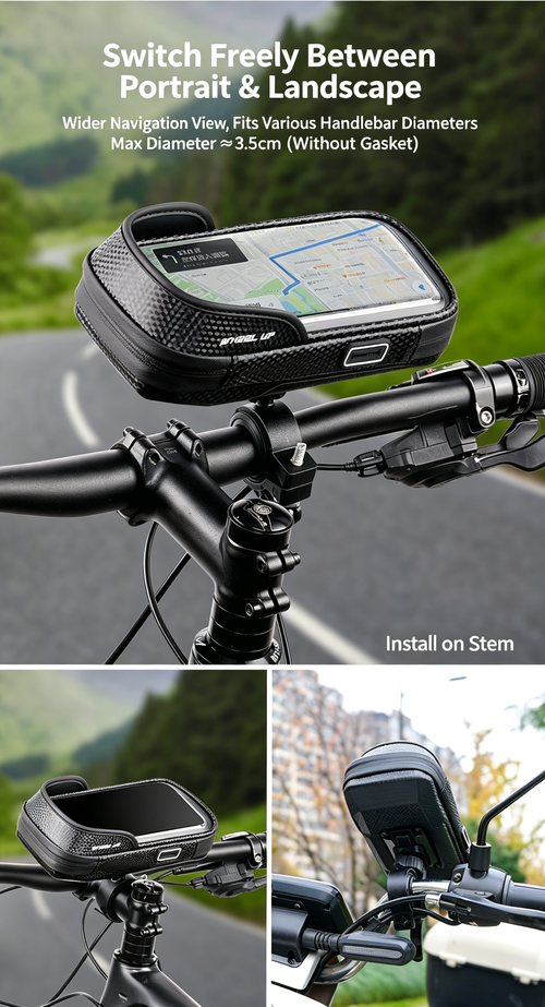Waterproof Bicycle Phone Mount Bag for Outdoor Riding