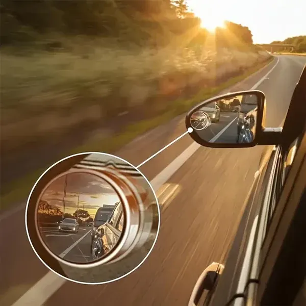 360° Adjustable HD Blind Spot Mirror, Suction‑Cup Convex Rear‑View Auxiliary Mirror for Car Reversing, 2 Pcs Pair