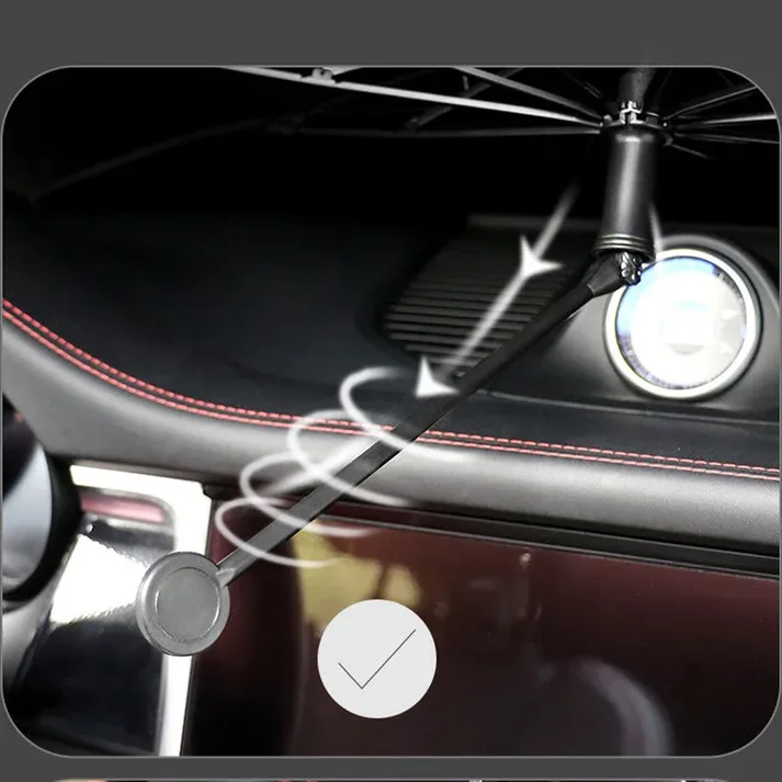 360° rod & titanium layer – Universal fit, blocks heat and UV – compact, easy to store and use