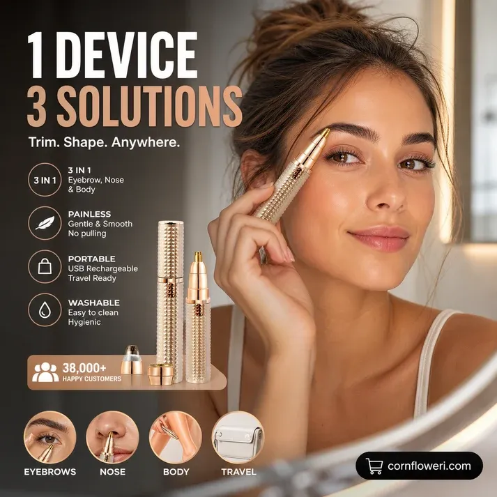 Portable Electric Eyebrow Trimmer – Interchangeable Heads