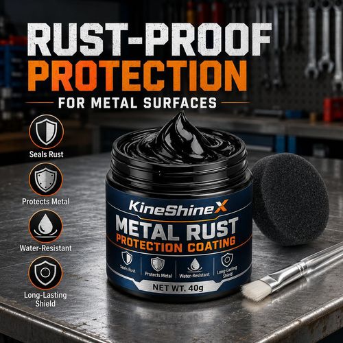 Metal Rust Protection Coating, Anti‑Corrosion Repair Paste for Iron Railings Screws Metal Tools, 40ml with Brush & Cleaning Sponge