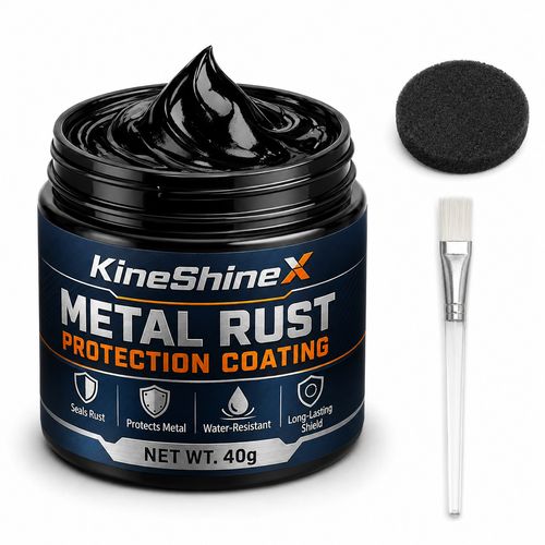 Metal Rust Protection Coating, Anti‑Corrosion Repair Paste for Iron Railings Screws Metal Tools, 40ml with Brush & Cleaning Sponge