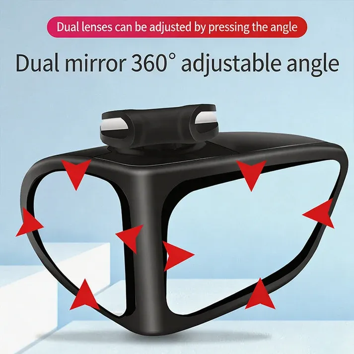 One Pair Car Blind‑Spot Mirror Dual‑Lens Front & Rear Wheel View Auxiliary Mirror