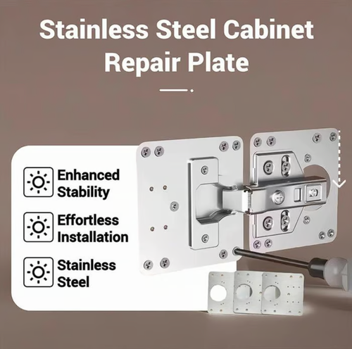 Cabinet Hinge Repair Plate with Screws
