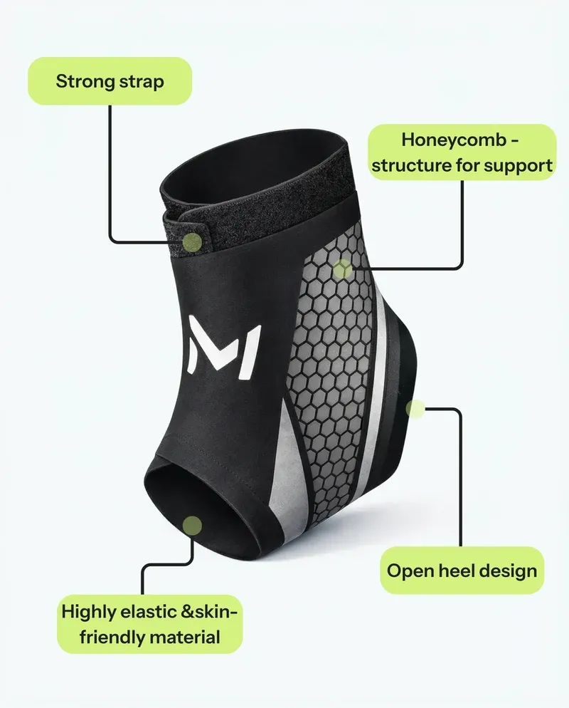 Y-Strap Adjustable Ankle Brace, Breathable Compression Ankle Support, Anti-Slip Ankle Guard for Soccer, Basketball, Running, Prevent Ankle Sprain, 2 Pack