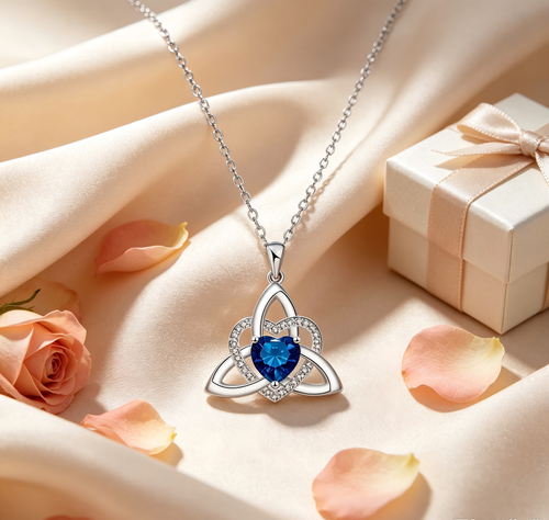 Celtic Knot Heart Pendant Necklace