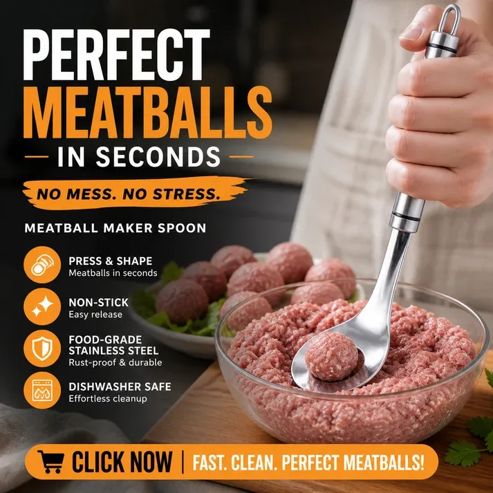 Meatball Spoon – Non‑stick, scoop & drain in one