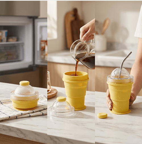 2-in-1 Collapsible Ice Ball Maker Cup