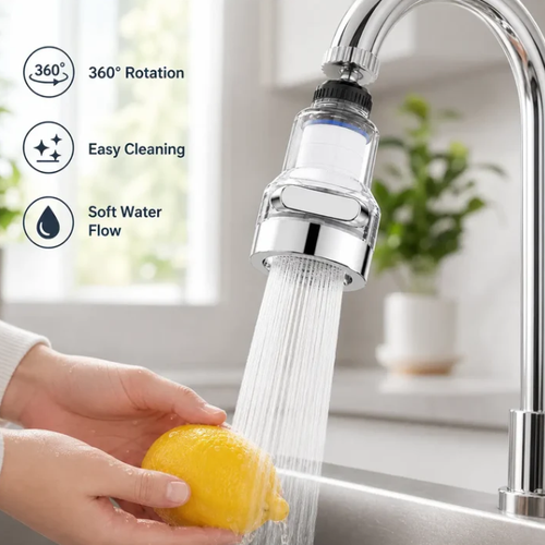 3‑Gear Splash‑Proof Faucet Filter‑ 360° Rotating Universal Joint Faucet Aerator, Deep Filtration Water Tap Nozzle for Kitchen Sink