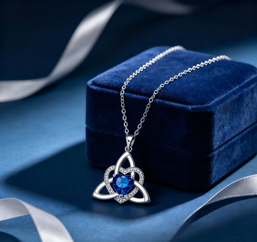 Celtic Knot Heart Pendant Necklace