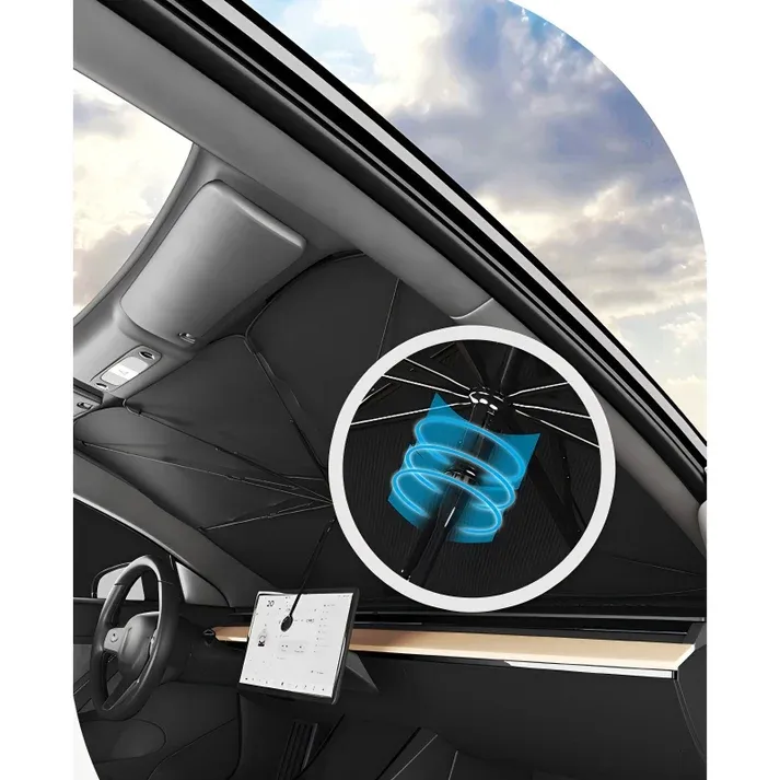 360° rod & titanium layer – Universal fit, blocks heat and UV – compact, easy to store and use